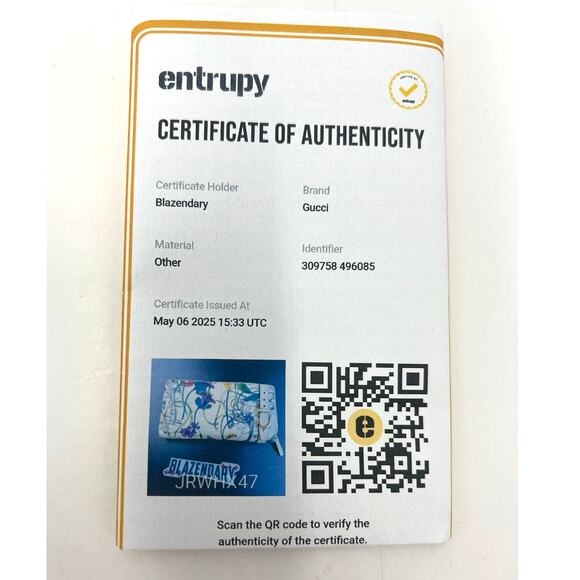 Gucci Off White Floral Print Leather Continental Zip Around Wallet-COA Included - Picture 4 of 12